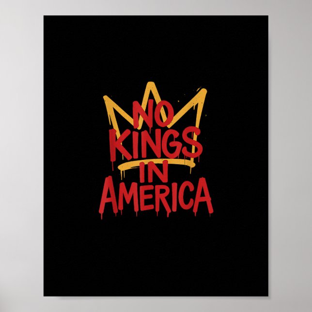 Poster No Kings In America Street Art Political Creative  (Devant)