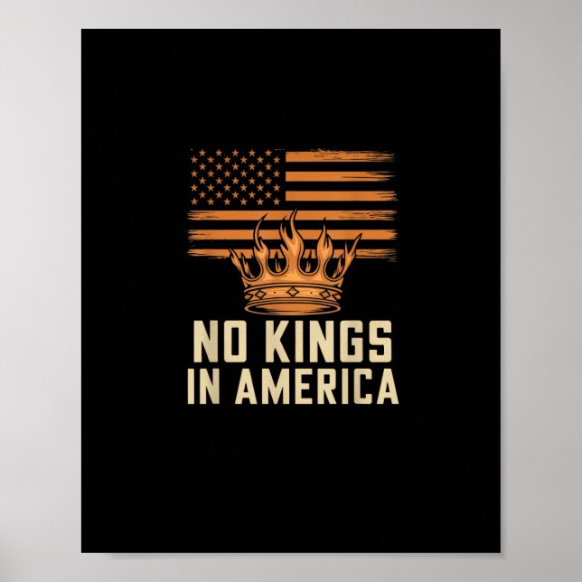 Poster No Kings In America United States Independence Cre (Devant)