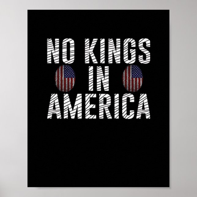 Poster No Kings In America USA Flag Fingerprint Creative  (Devant)