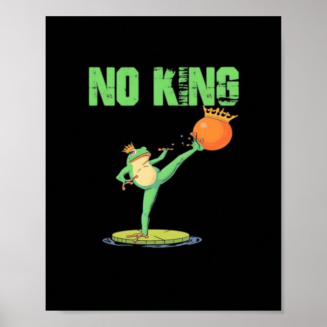 Poster No Kings Portland Frog Protest – Funny Anti-Author (Devant)