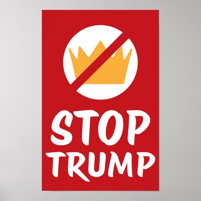 Poster NO KINGS STOP TRUMP Anti-Trump | RED | Protest (Devant)