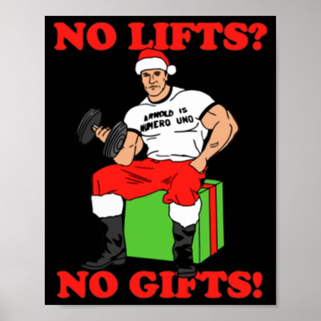 Poster No Lifts No Arnold Schwarzenegger Christma  (Devant)