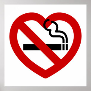 Poster No Love For Smoking Sign