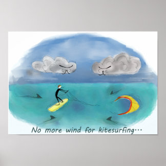 Poster No more wind for kitesurfing