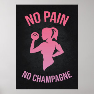 Poster No Pain No Champagne - Gymnase pour femmes