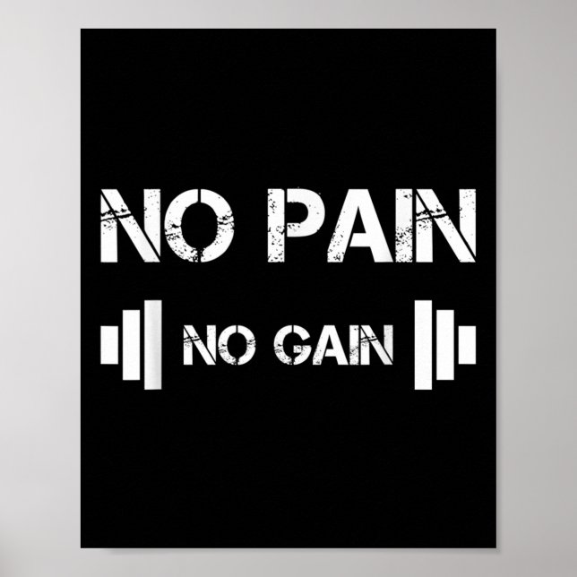 Poster No Pain No Gain Workout Motivation  (Devant)