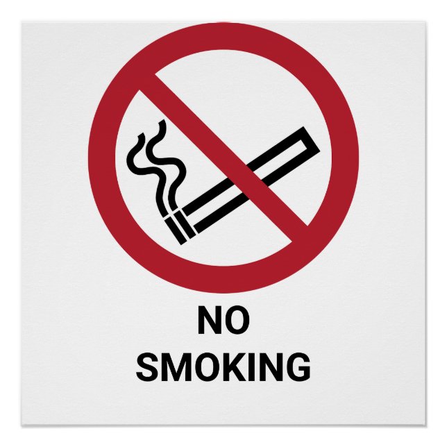 Poster No Smoking, Panneau d'interdiction (Devant)