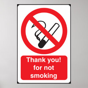 Poster No Smoking Sign For Your Restaurant or Business