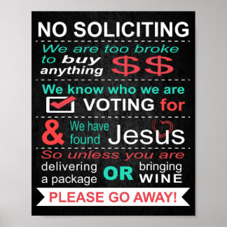 Poster - No Soliciting