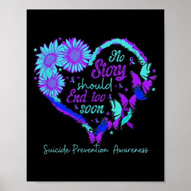 Poster No Story Should End Too Soon Heart Women Suicide P (Devant)