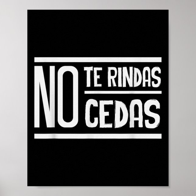 Poster No Te Rindas No Cedas Motivational Insrational Sri (Devant)
