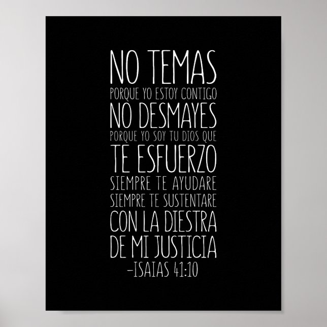 Poster No Temas, Porque Yo Estoy Contigo, Isaías 41:10 (Devant)