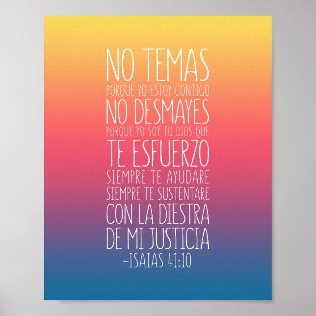 Poster No Temas, Porque Yo Estoy Contigo, Isaías 41:10 (Devant)