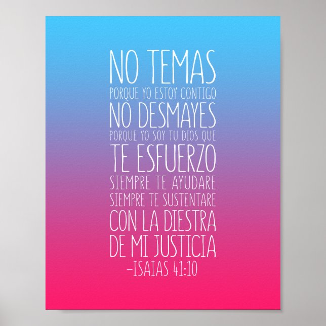 Poster No Temas, Porque Yo Estoy Contigo, Isaías 41:10 (Devant)