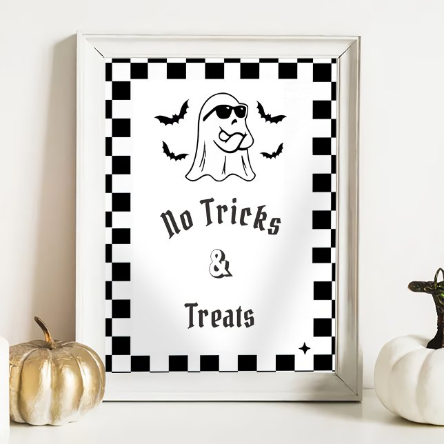 Poster " No Tricks & Treks" Boo Funny Baby shower Jeu (Créateur téléchargé)