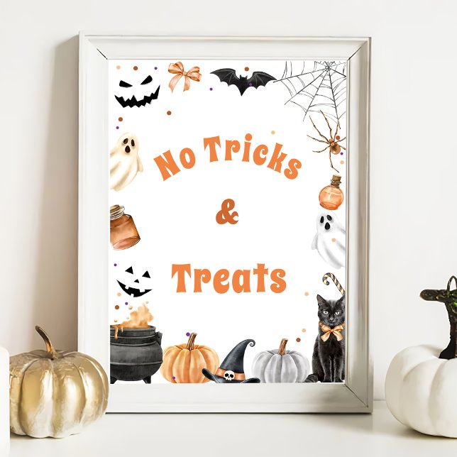 Poster " No Tricks & Treks" Boo Jote Ghost Jeu (Créateur téléchargé)