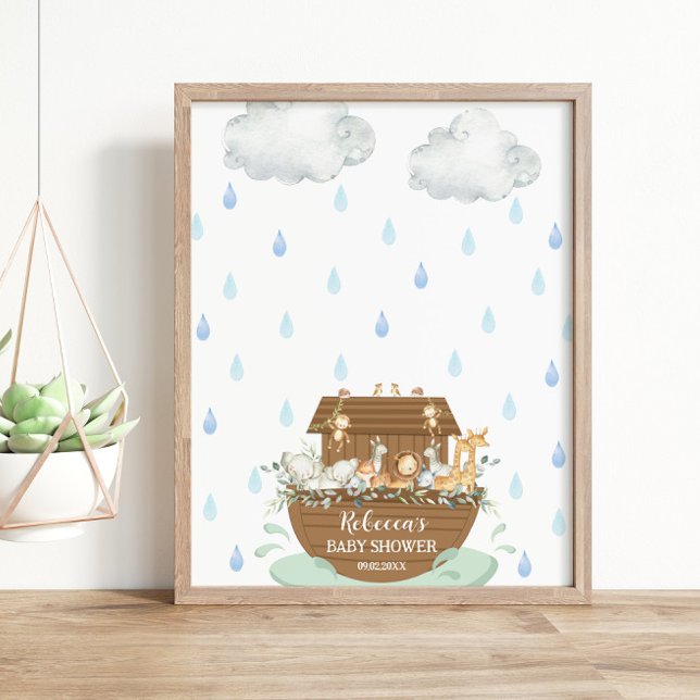 Poster Noah's Ark Baby shower empreintes digitales Livre  (Créateur téléchargé)