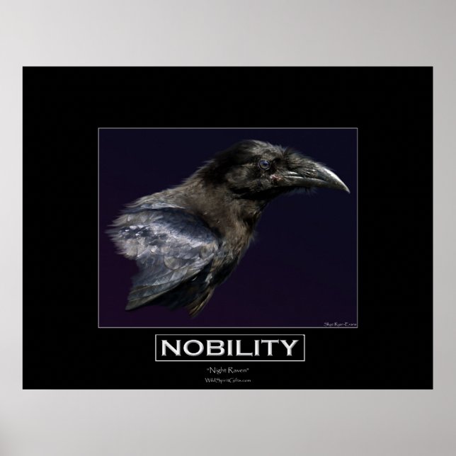 Poster NOBILITÉ Motivationnel Raven Portait (Devant)