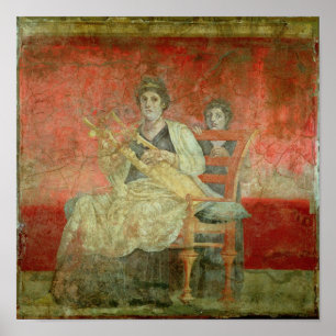 Poster Noble femme jouant une Cithera