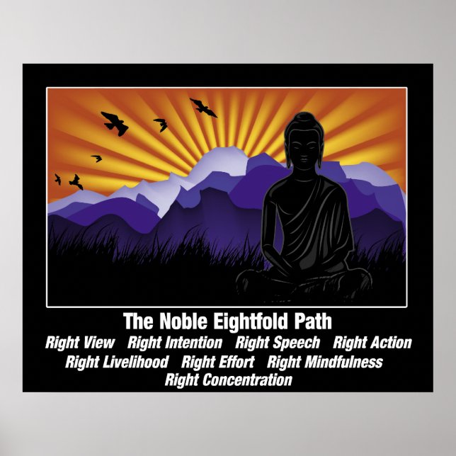 Poster Noble huitième chemin Bouddha (Devant)