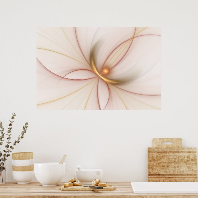 Poster Nobly Copper And Gold Abstract Modern Fractal Art (Cuisine)