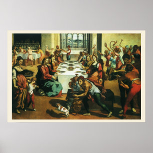 Poster Noces de Cana par Andrea Boscoli, Art de la Renais