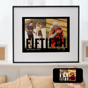 Poster Noces d'Or 2 Photo Moderne 50e Anniversaire de Mar