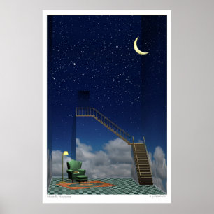 Poster Nocturne éclairé par la lune