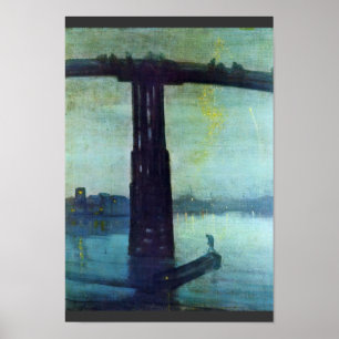 Poster Nocturne In Blue And Gold: Old Battersea Bridge By