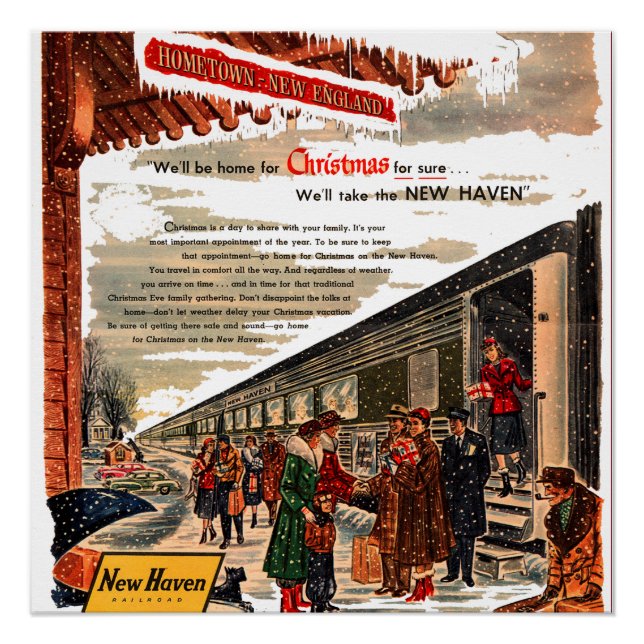 Poster Noël 1947 du chemin de fer New Haven (Devant)