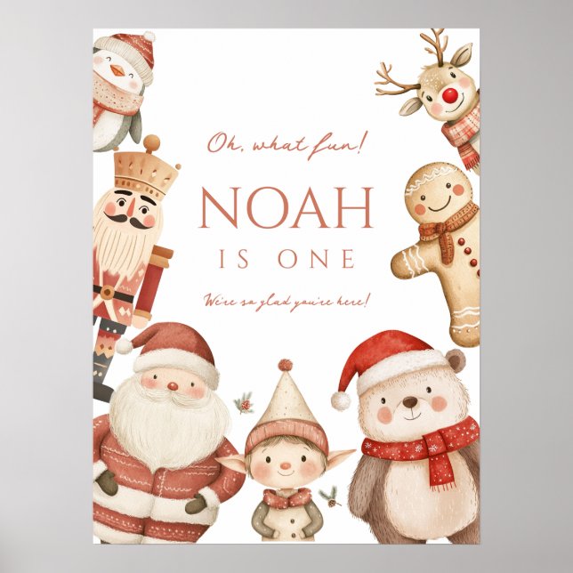 Poster Noël 1er Anniversaire de l'affiche Signe pour garç (Devant)