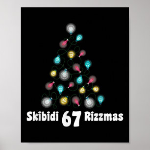 Poster Noël 67 Skibidi Rizzmas Drôle Gen Z Argot Xma