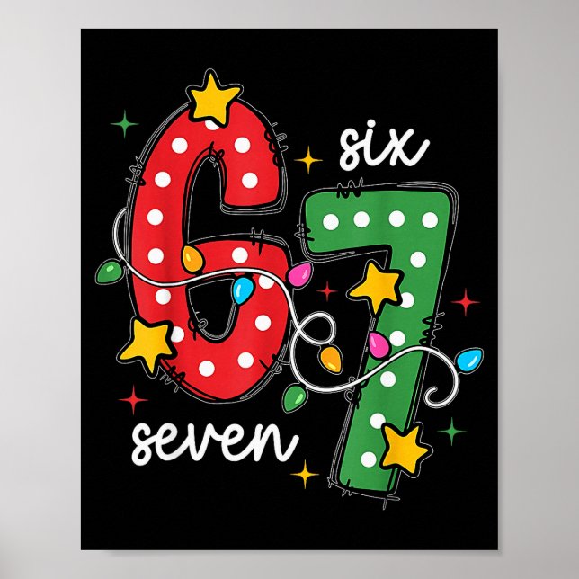 Poster Noël 6 7 Six Sept Blague Drôle Citation Meme Xma (Devant)