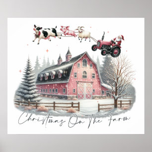 Poster Noël à la ferme, Joyeux Noël