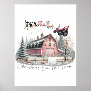 Poster Noël à la ferme, Joyeux Noël