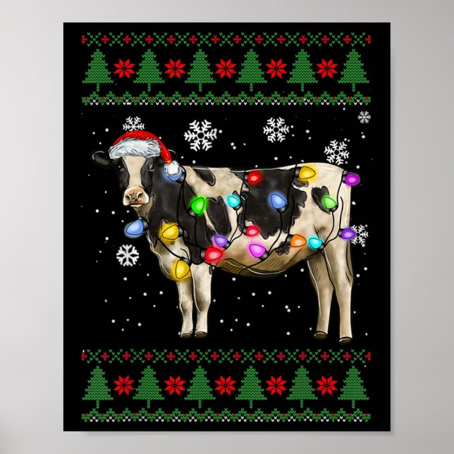 Poster Noël à la vache (Devant)
