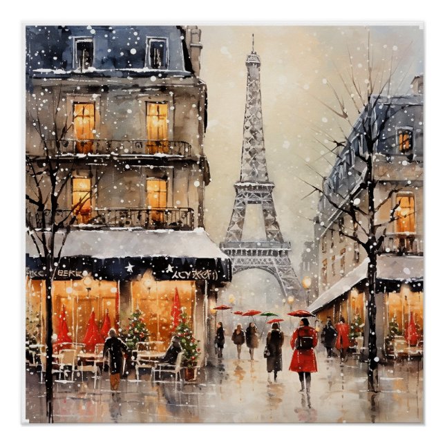 Poster Noël à Paris,  (Devant)