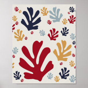 Poster Noël Abstraits Feuilles Moyen-siècle moderne