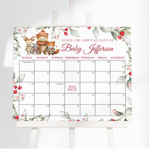 Poster Noël Animaux Guet Date d'échéance Calendrier