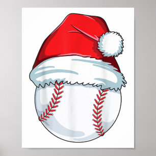 Poster Noël Baseball Santa Hat Ball Enfants garçons Homme