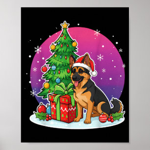 Poster Noël Berger Allemand Chapeau de Père Noël Xmas Hom