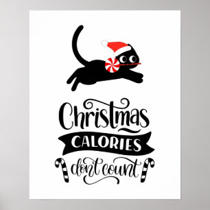Poster Noël Calories ne compte pas vacances