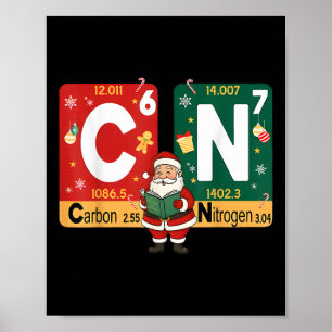 Poster Noël Carbone Azote 67 Drôle Science Père Noël T