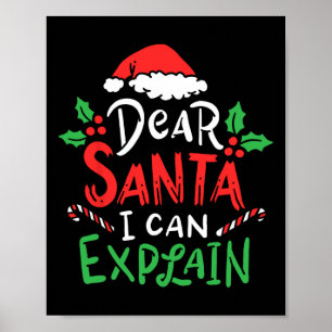Poster Noël Cher Père Noël Je Peux Expliquer Funny Père N
