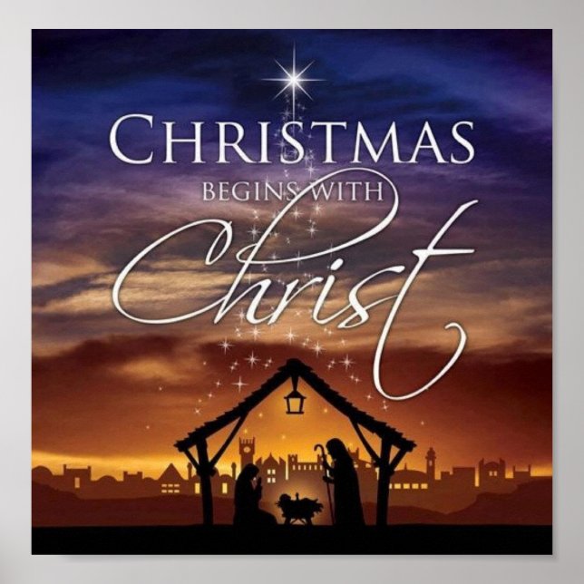 Poster Noël commence avec le Christ (Devant)