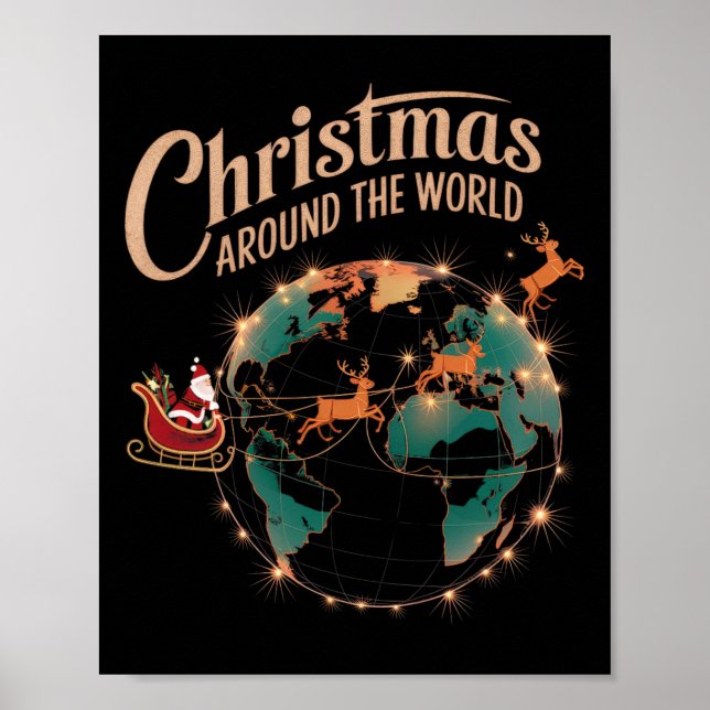 Poster Noël Dans Le Monde Festi Du Père Noël Drôle (Devant)