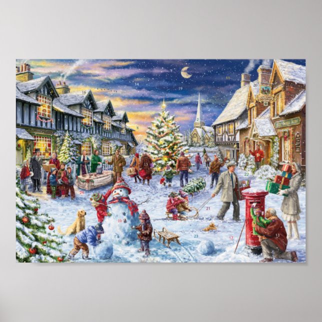 Poster noël dans le village (Devant)