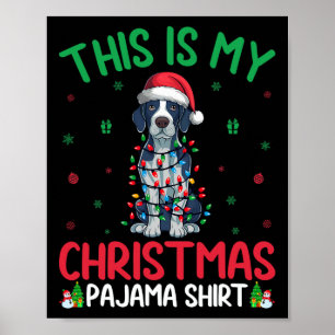 Poster Noël de chien Pointeur anglais Père Noël