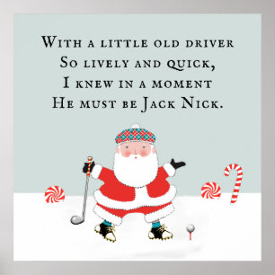Poster Noël de golf vacances