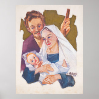 Poster Noël de la Sainte Famille - Kulhanek 1978 Imprimer